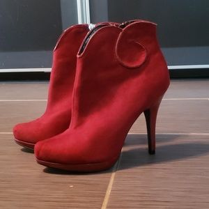 Red ankle boots by Limelight